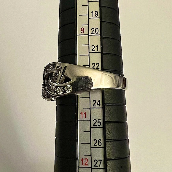 Sterling Silver with Cubic Zirconia Braided Ring - Picture 6 of 6